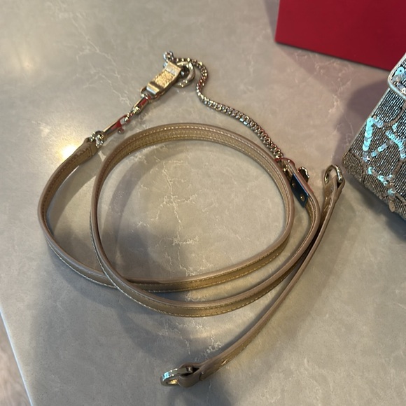 Valentino Garavani Vsling iconograph V logo sequin top handle crossbody bag NIB - Picture 11 of 14